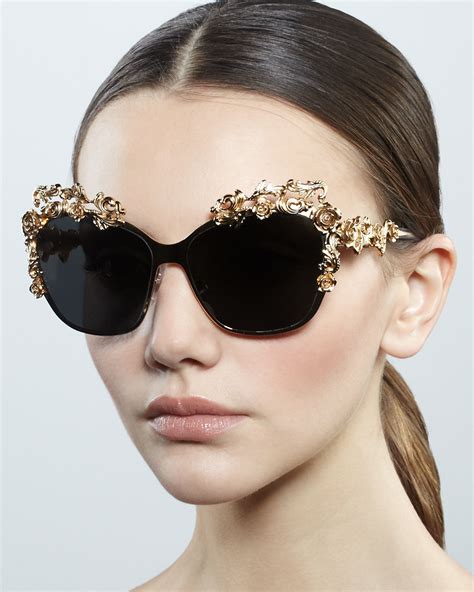 dolce gabbana gold baroque flower square sunglasses|Dolce & Gabbana sunglasses online shop.